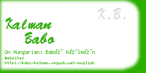 kalman babo business card